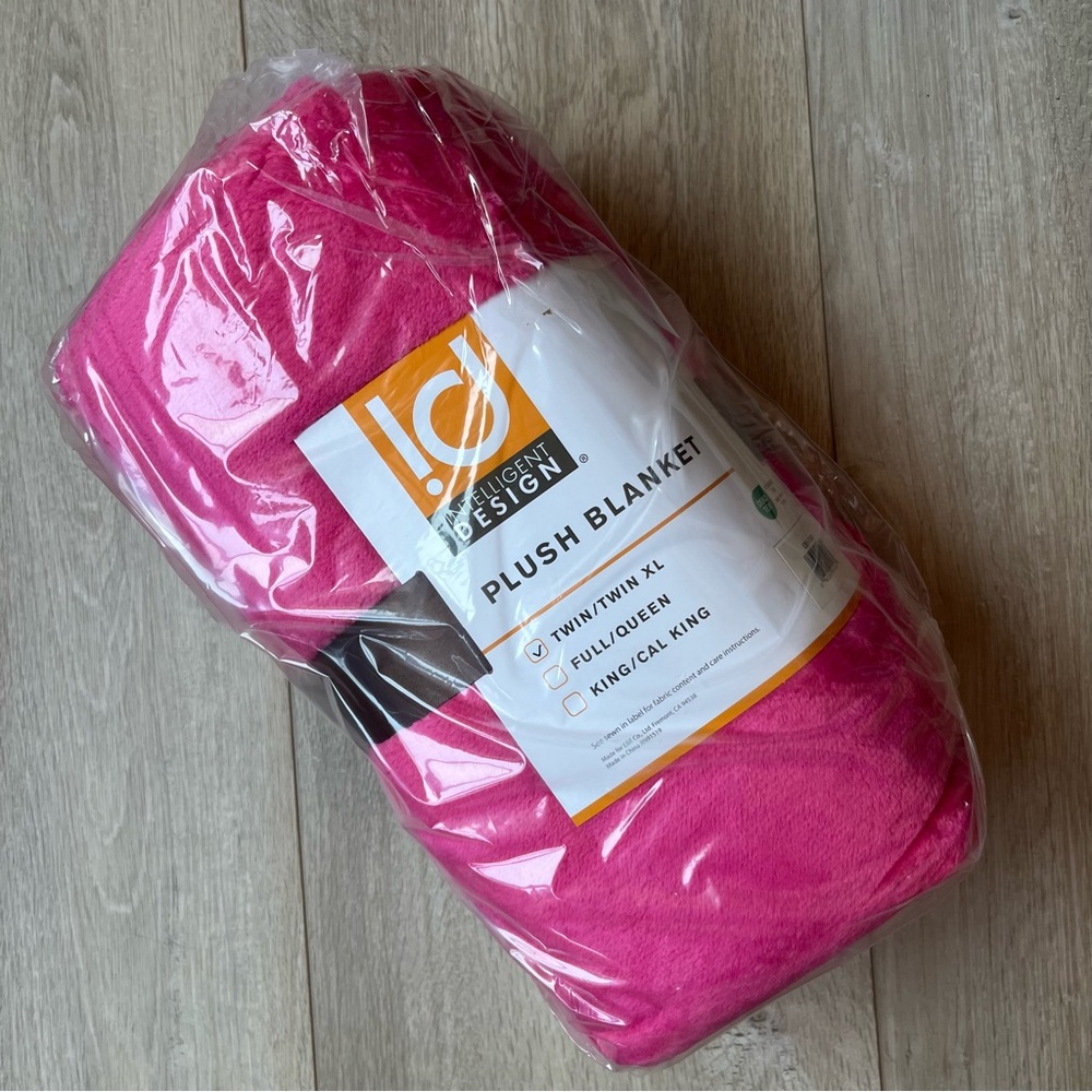 Hot pink plush oversized blanket